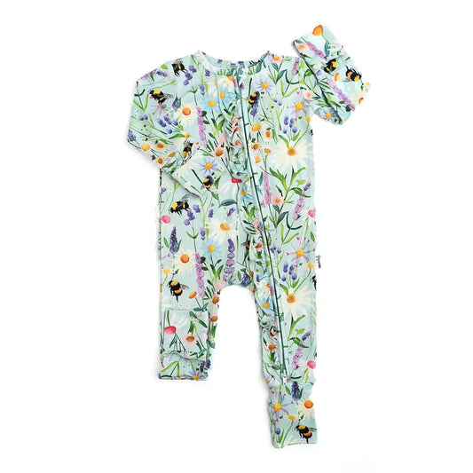 Bumble Ruffle Zip Bamboo Baby Sleepies Little Outfit
