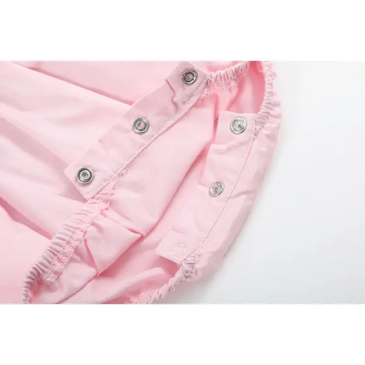 Pink and White Bows Smocked Ruffle