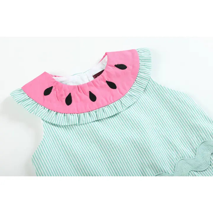 Pink and Green Watermelon Top and Ruffle Bloomer Set