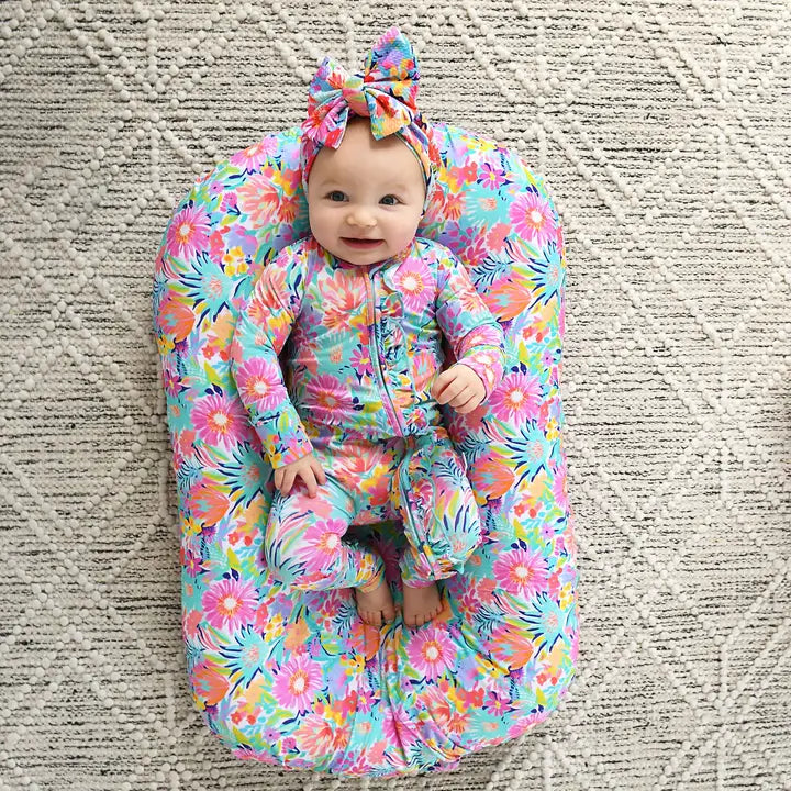 Megan Floral Ruffle Zip Floral Sleepies Little